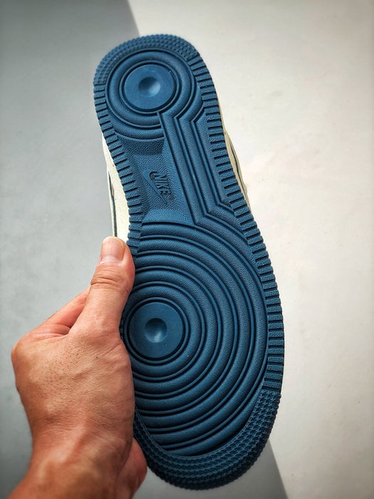 Stussy x Air Force 1 Low Branco e Azul - Vista 5