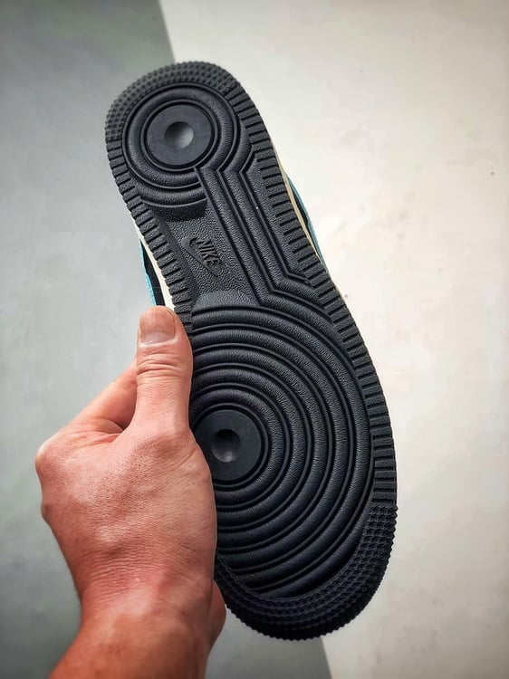 Stussy x Air Force 1 Low Camurça Preto e Azul - Vista 4