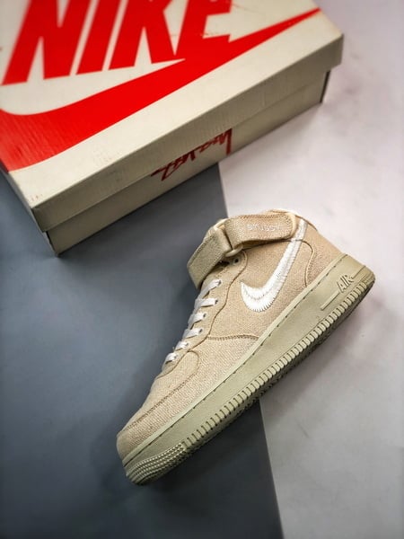 Stussy x Air Force 1 Mid Branco Fresco - Vista 8