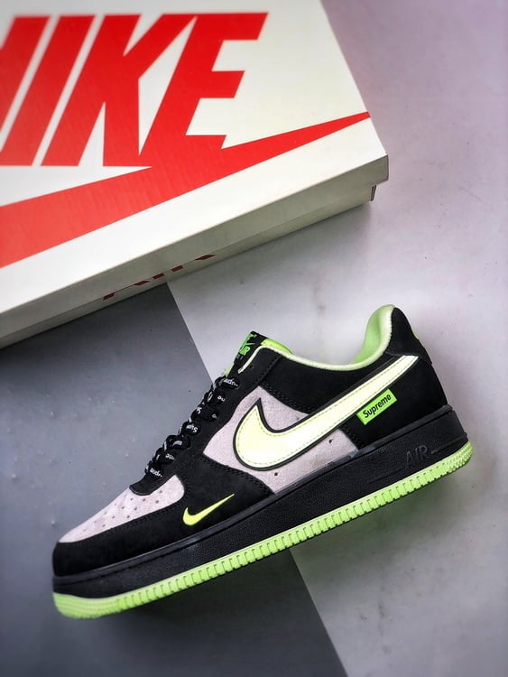 Supreme x Air Force 1 Low Cinzento Preto e Verde - Vista 8
