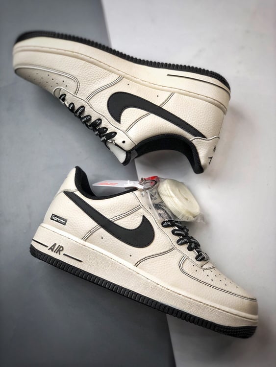 Sup x Air Force 1 Low Colaboração Creme e Preto - Vista 6