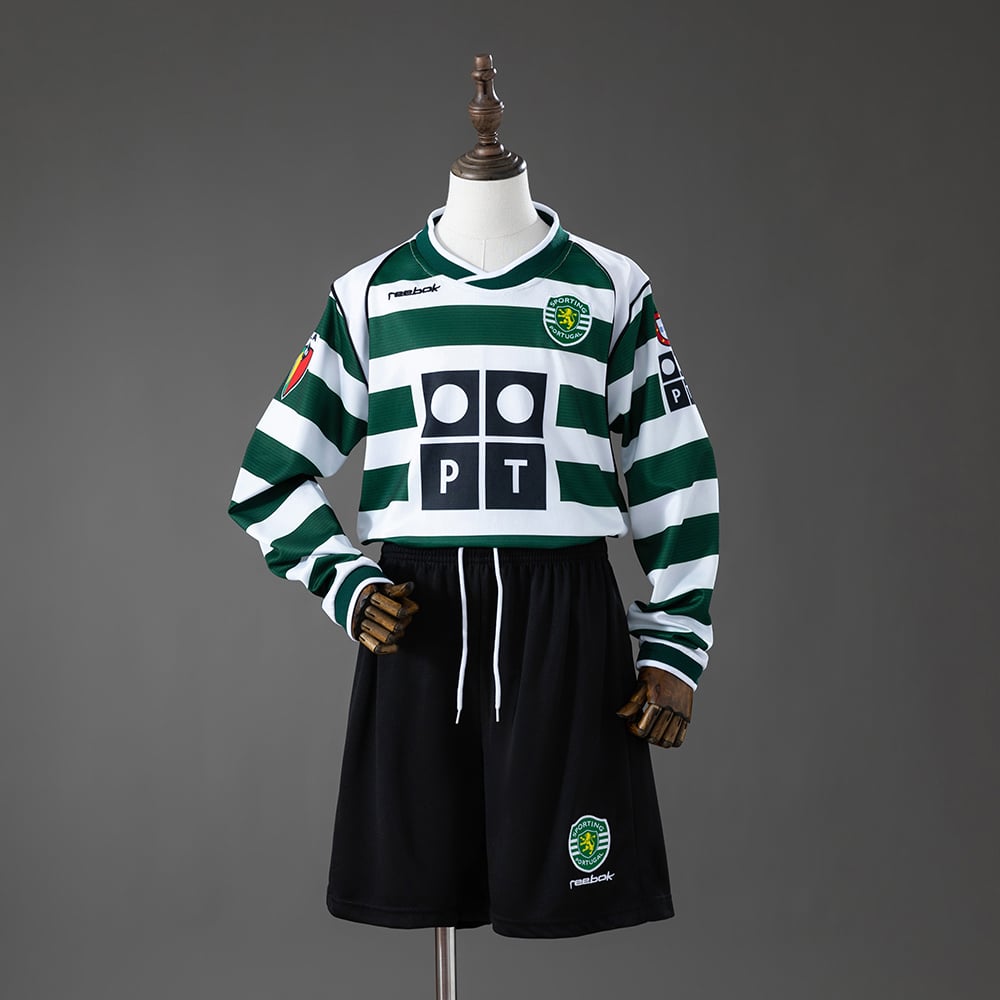 Camisola Principal Retro Sporting CP 2001/2002 Manga Comprida Criança - Vista 1