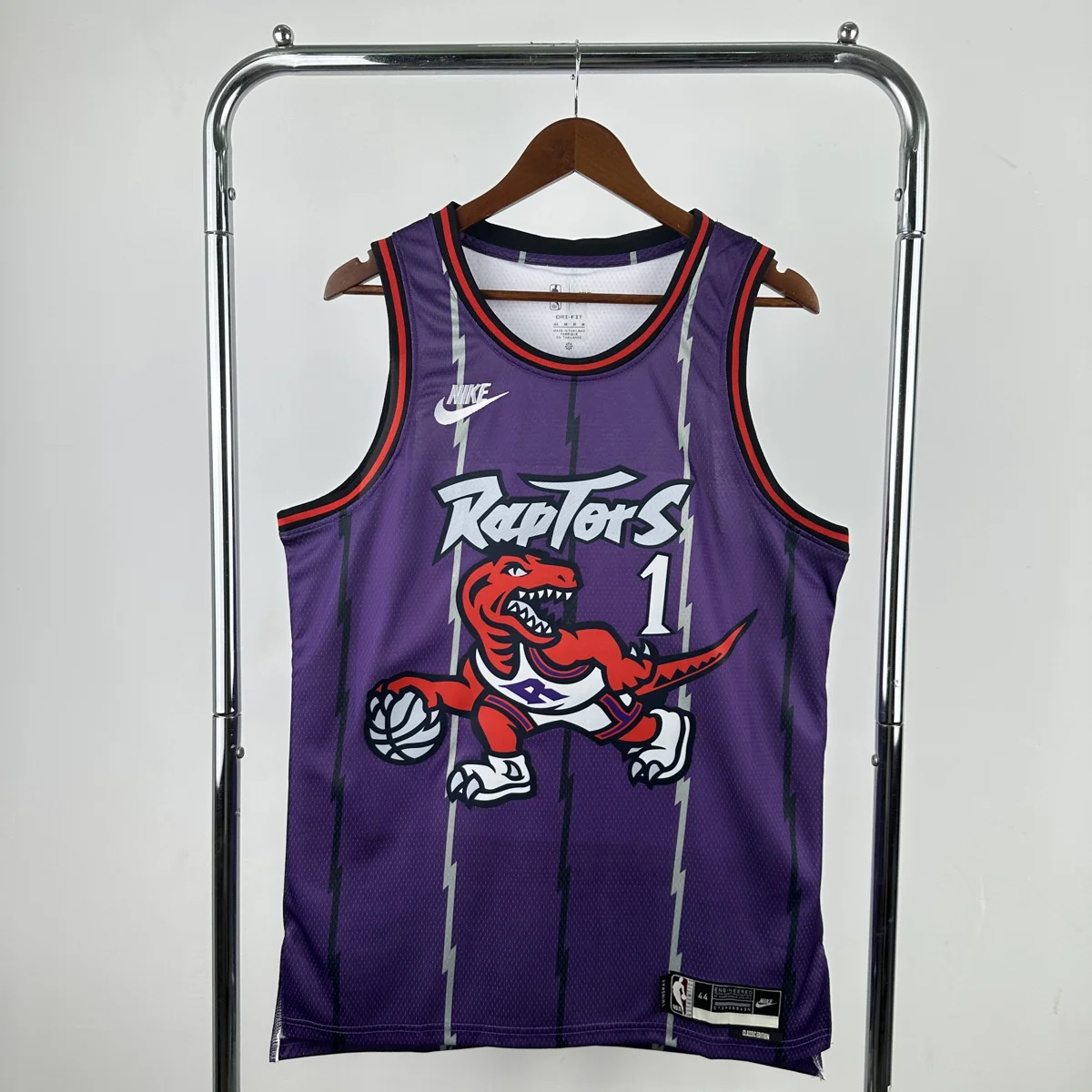 Camisola NBA Toronto Raptors Classic Edition Roxa 2025/26 - Tracy McGrady #1 - Vista 2