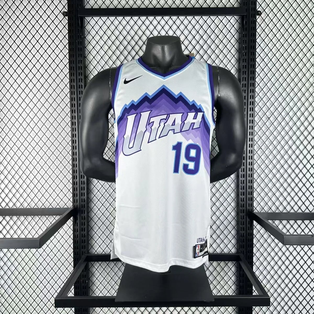 Camisola NBA Utah Jazz Branca 2025/26 - Ace Bailey #19 - Vista 2