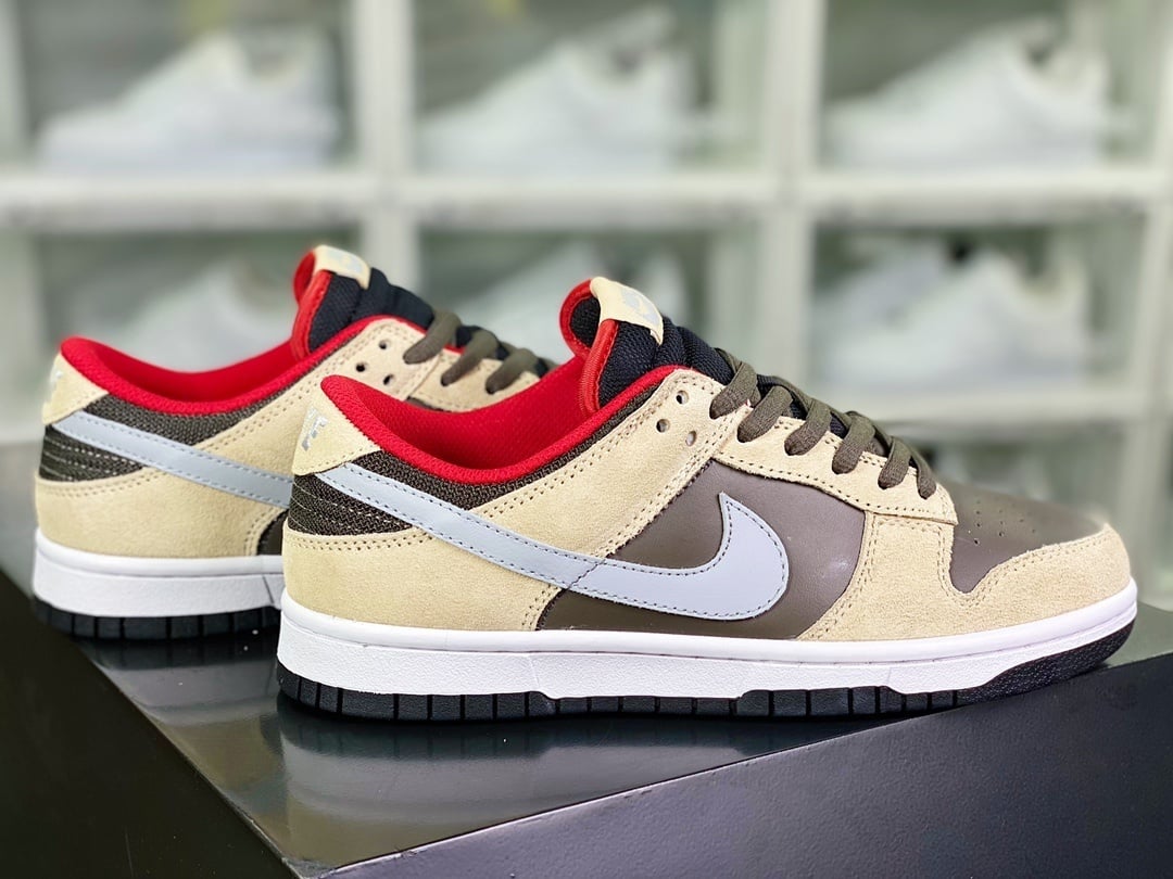 NK Dunk Low Linho Amarelo, Marrom Escuro e Chocolate - Vista 2