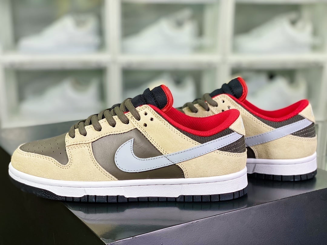 NK Dunk Low Linho Amarelo, Marrom Escuro e Chocolate - Vista 3