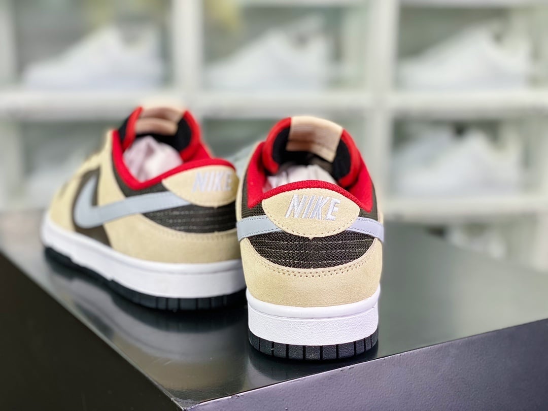 NK Dunk Low Linho Amarelo, Marrom Escuro e Chocolate - Vista 4