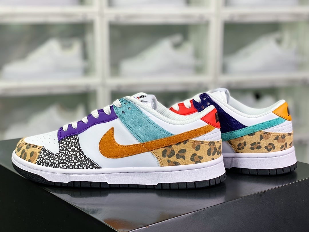 NK Dunk Low Zoo Multicolor Animal Print - Vista 3