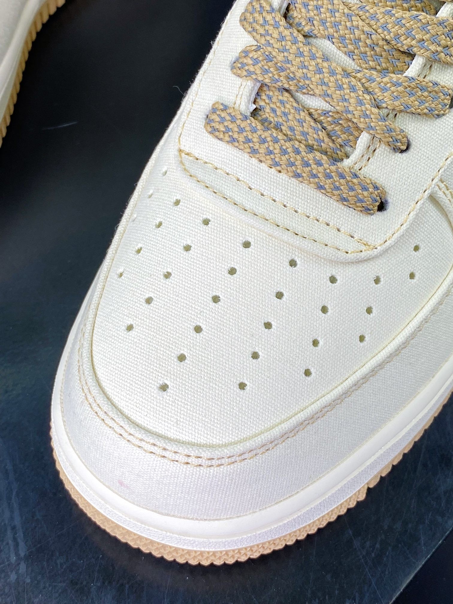 Nike Canvas Creme e Marrom com Reflexivo - Vista 6