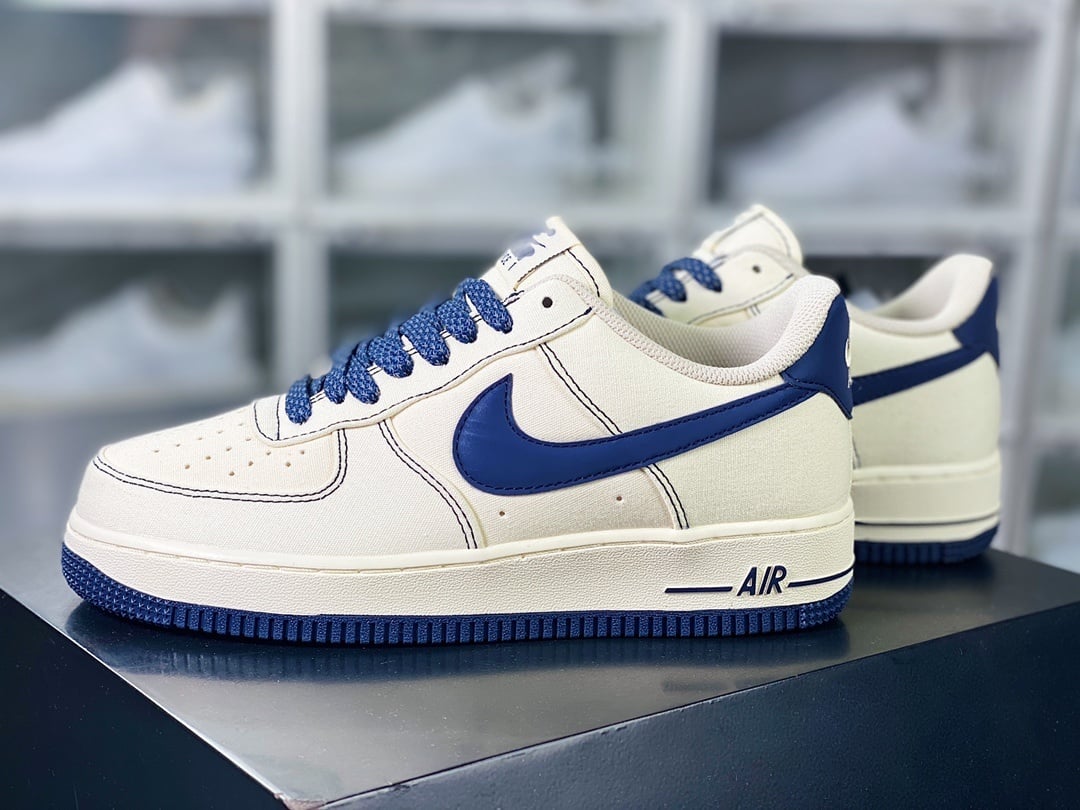 Nike Canvas Creme e Azul Marinho Reflective - Vista 2