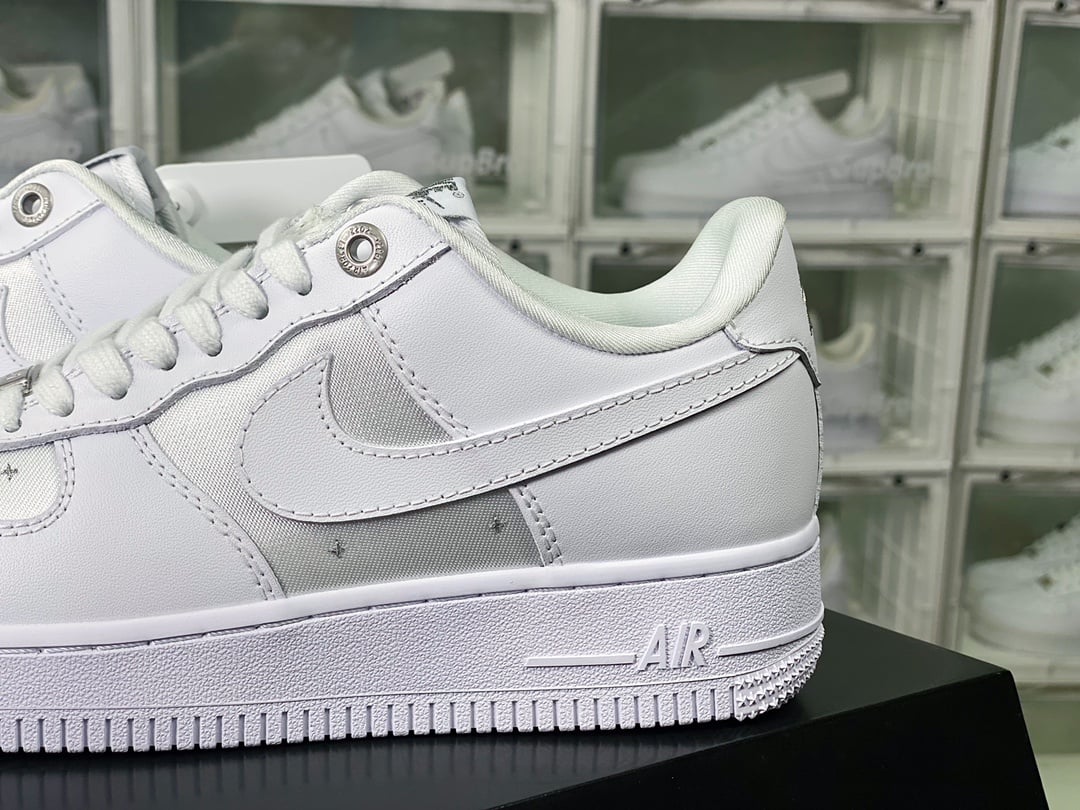 Nike Patchwork Todo Branco em Seda com Prata - Vista 9