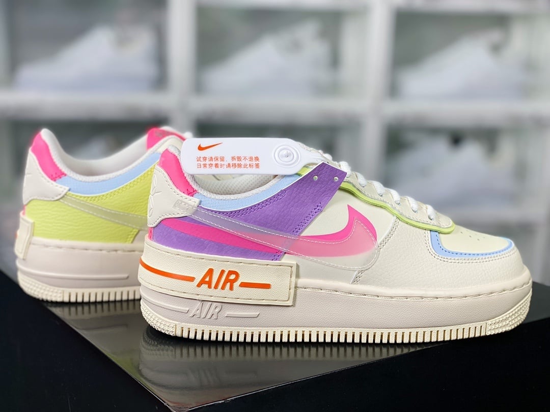 Nike Patchwork Creme, Amarelo, Roxo, Laranja 3M - Vista 2