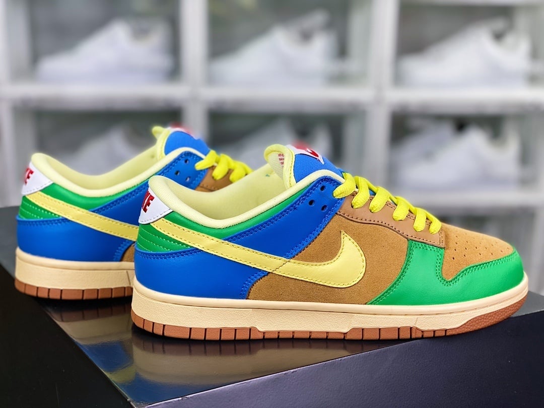 NK Dunk Low Patchwork Marrom, Verde, Amarelo e Azul Brooklyn - Vista 2