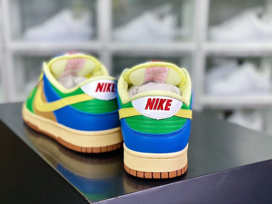 NK Dunk Low Patchwork Marrom, Verde, Amarelo e Azul Brooklyn - Vista 4