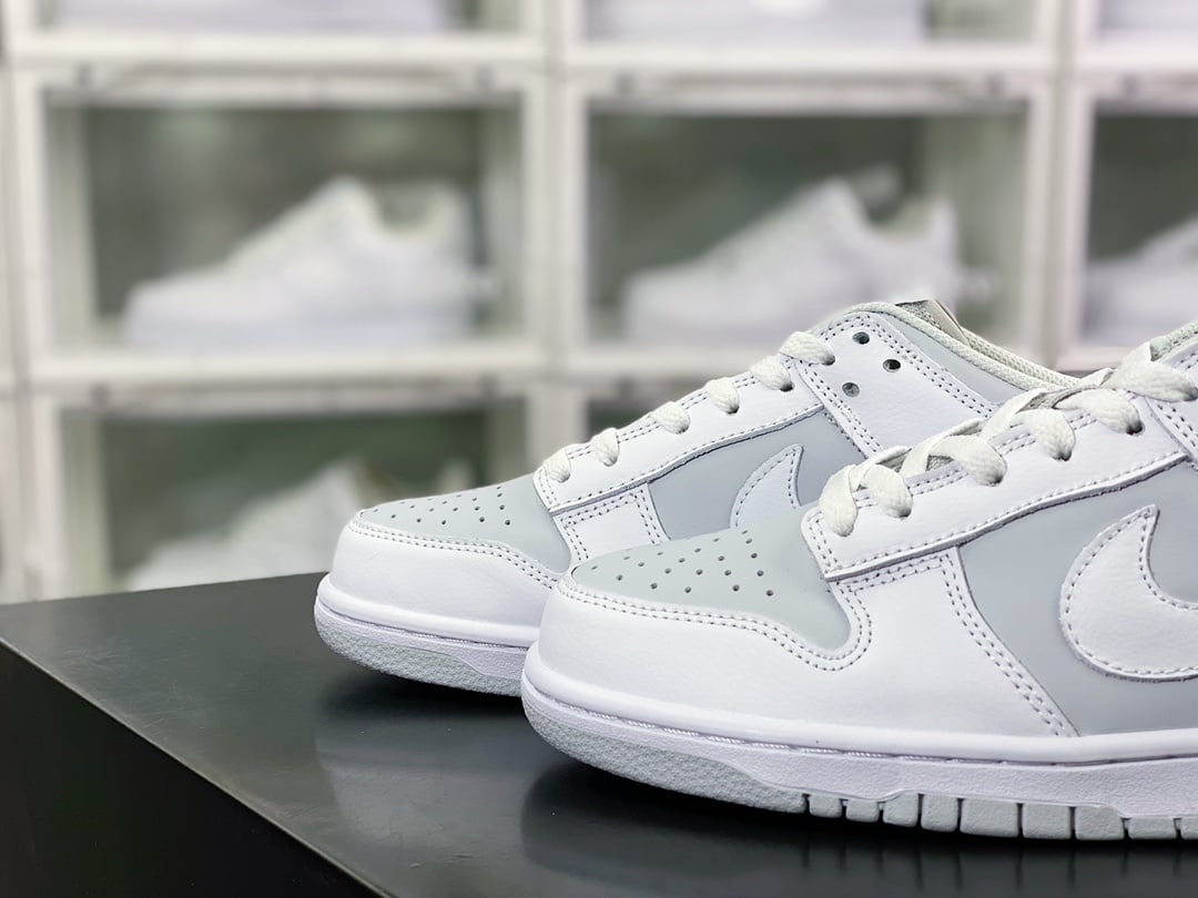 NK Dunk Low Patchwork Cinza Claro e Branco - Vista 8
