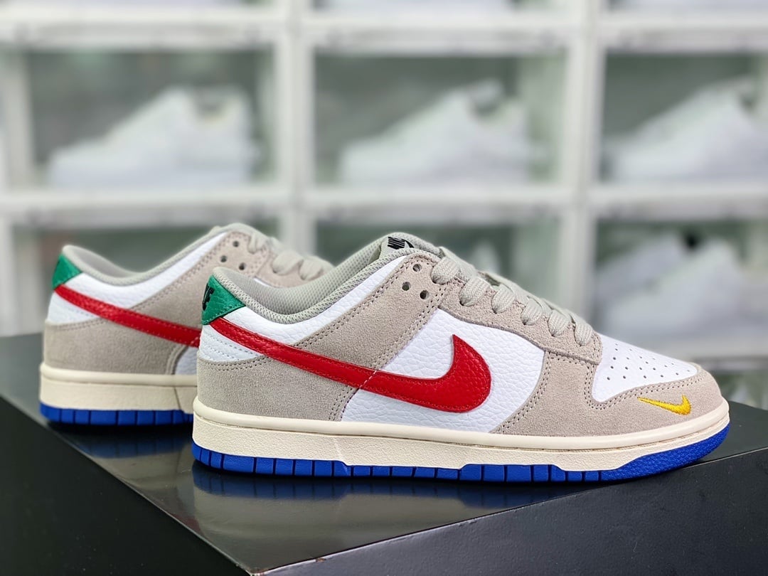 NK Dunk Low Branco Areia Vermelho - Vista 2