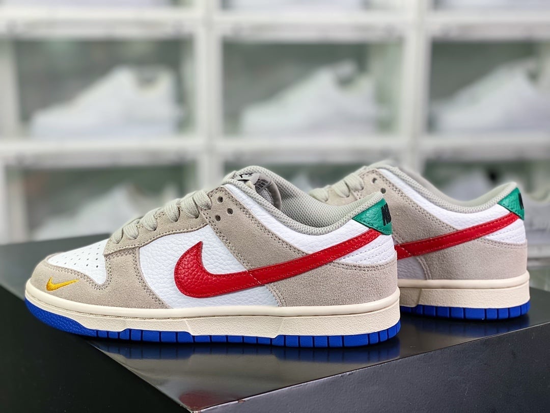 NK Dunk Low Branco Areia Vermelho - Vista 3