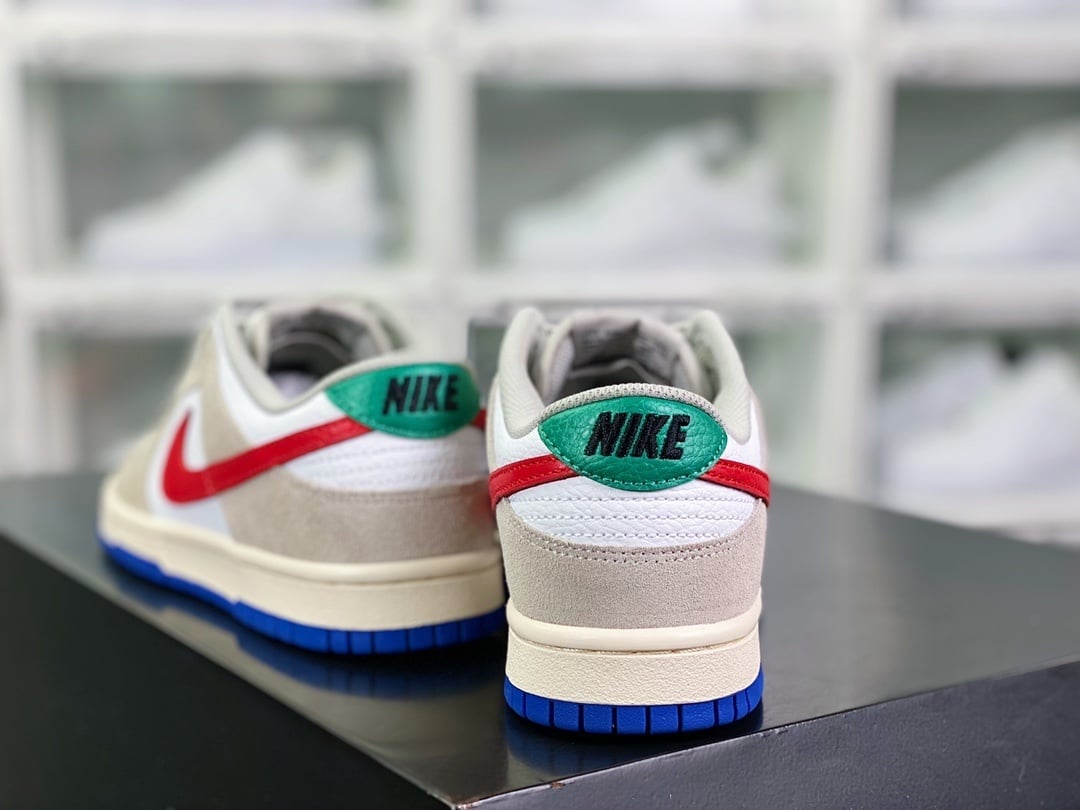 NK Dunk Low Branco Areia Vermelho - Vista 4