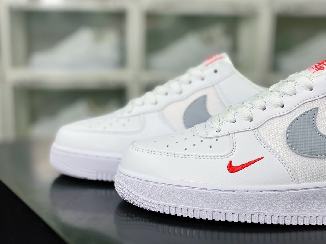 Nike Patchwork Branco, Cinza e Vermelho Double Hook - Vista 8