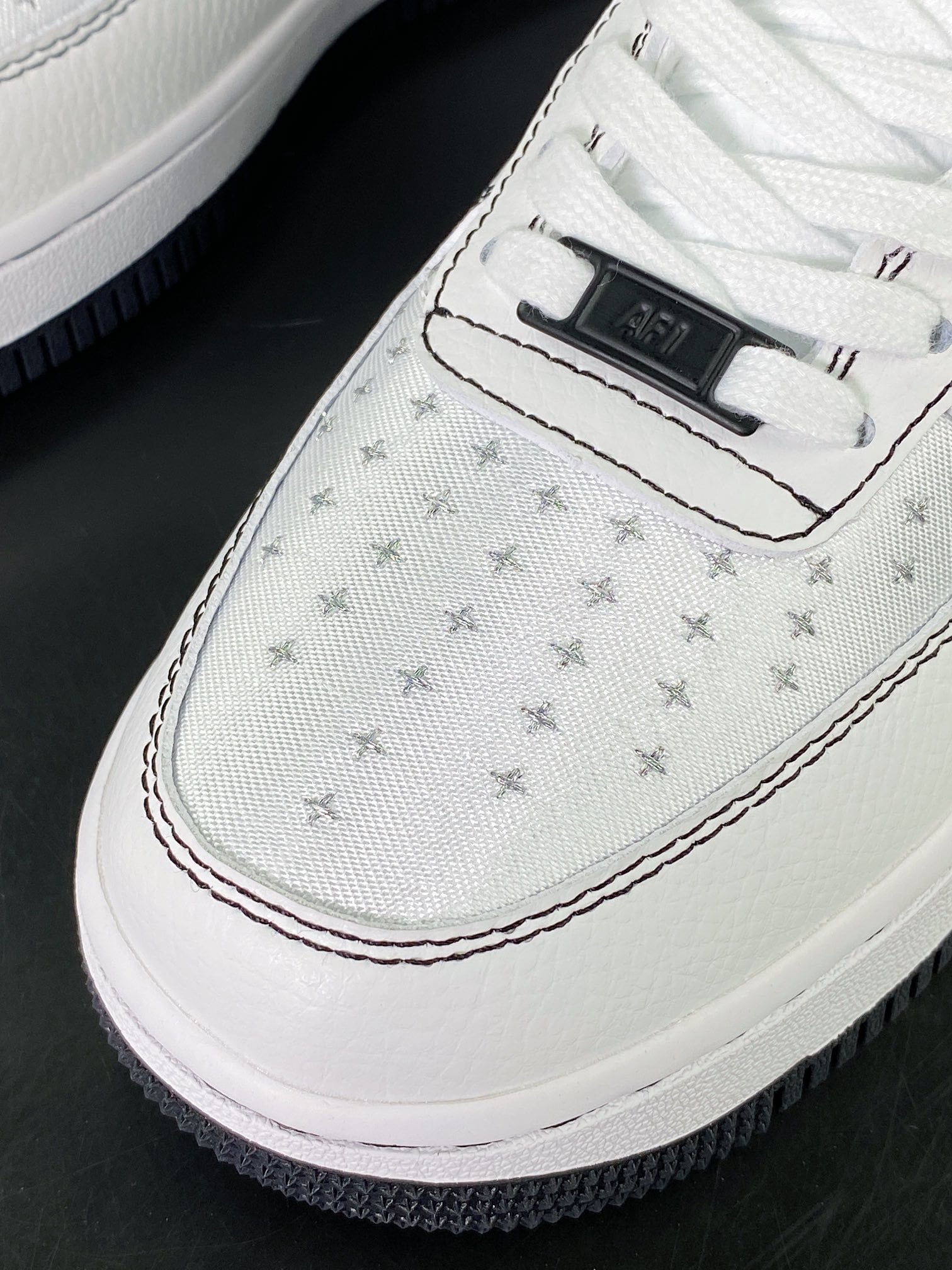 Nike Patchwork Seda Branco, Preto e Prata - Vista 6