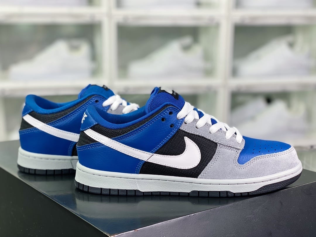 NK Dunk Low Cinza Azul Branco - Vista 2