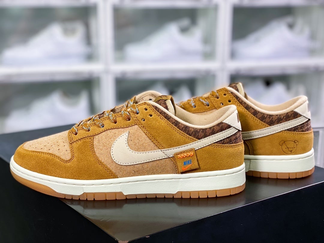 NK Dunk Low Castanho Azul Teddy - Vista 3