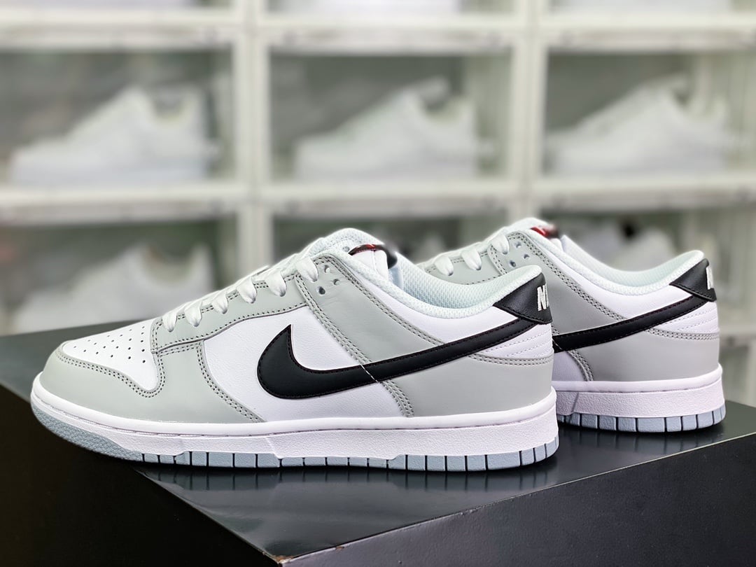NK Dunk Low Cinzento Branco Preto Raspadinha - Vista 3