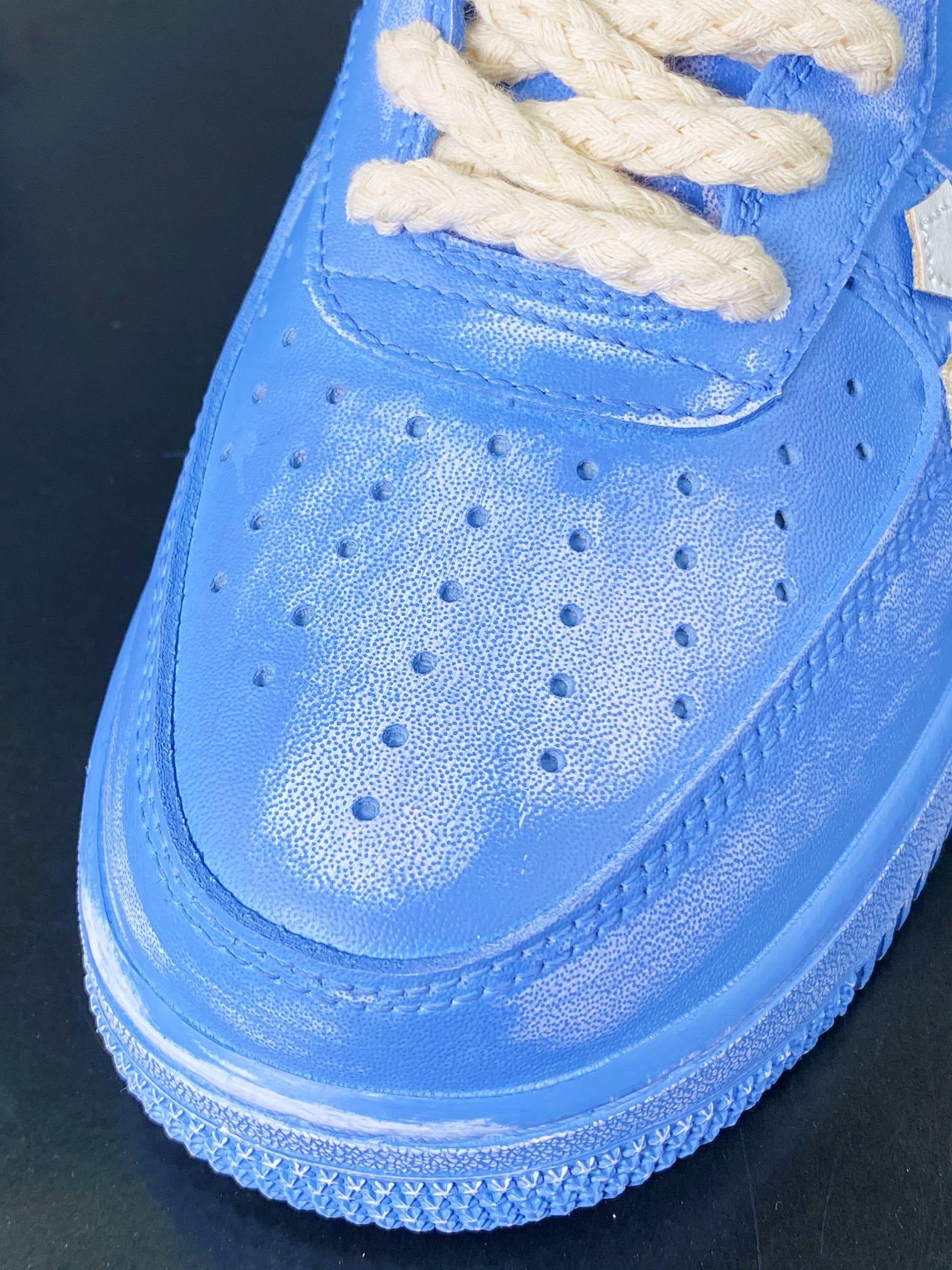 Nike Tie-Dye Azul e Branco Distressed - Vista 6
