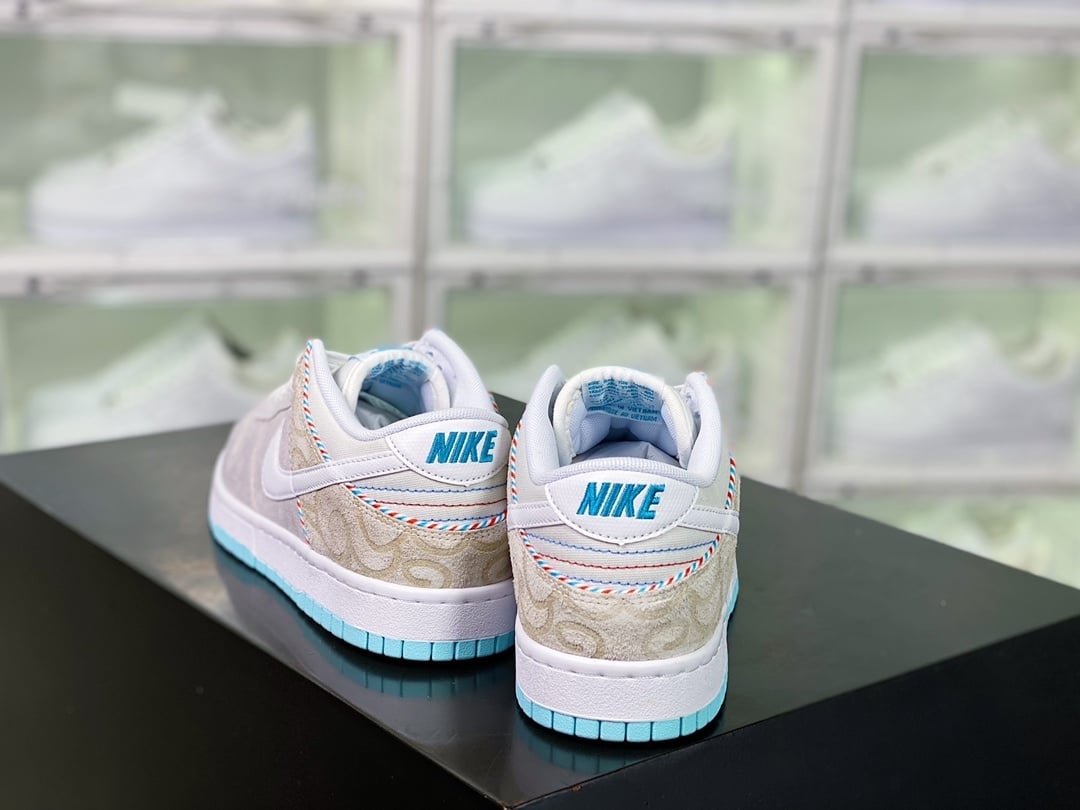 NK Dunk Low Cinza, Marrom e Azul Barbershop - Vista 3
