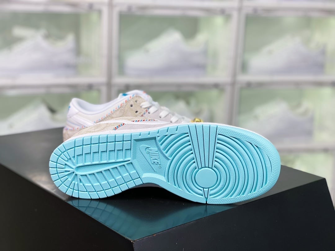 NK Dunk Low Cinza, Marrom e Azul Barbershop - Vista 4