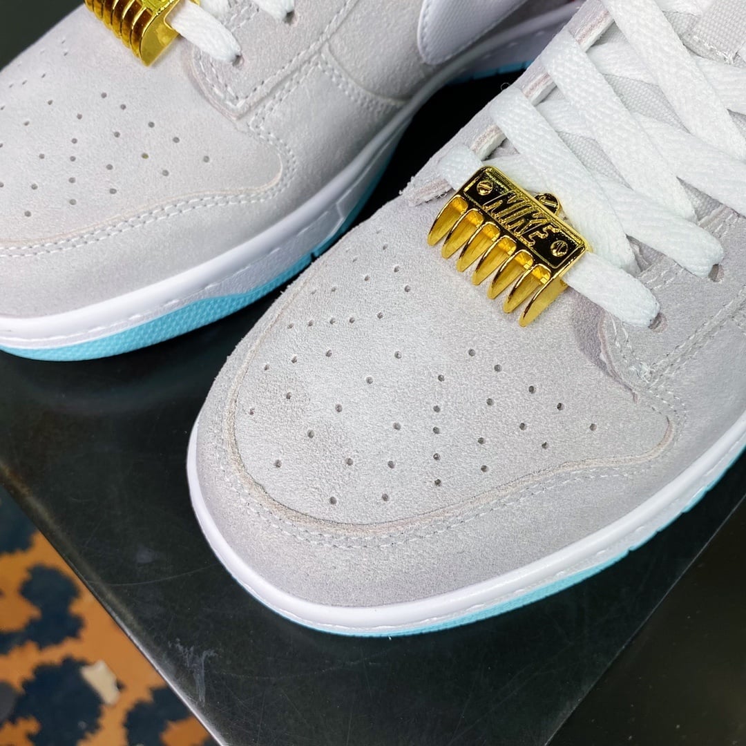NK Dunk Low Cinza, Marrom e Azul Barbershop - Vista 5