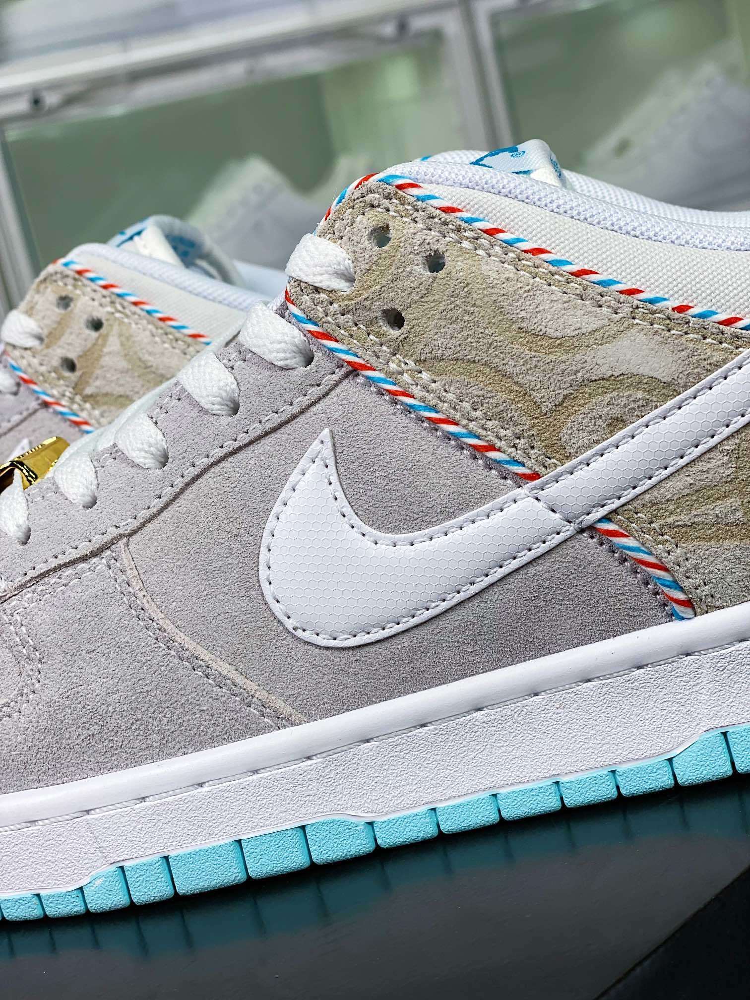NK Dunk Low Cinza, Marrom e Azul Barbershop - Vista 7
