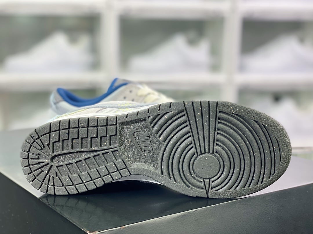 NK Dunk Low Cinza Azul em Veludo Cotelê - Vista 5