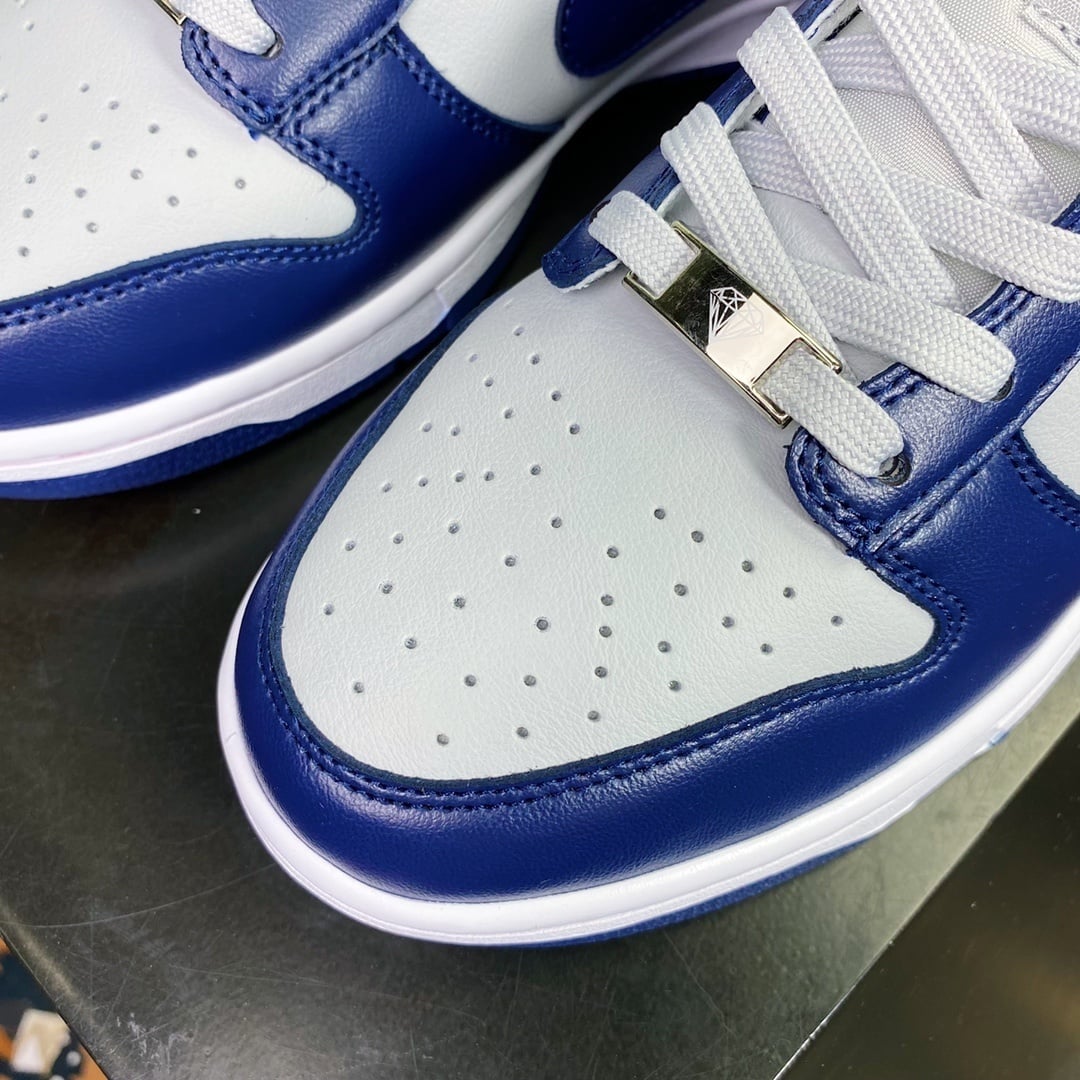 NK Dunk Low Cinza, Azul e Branco Brooklyn Nets - Vista 5