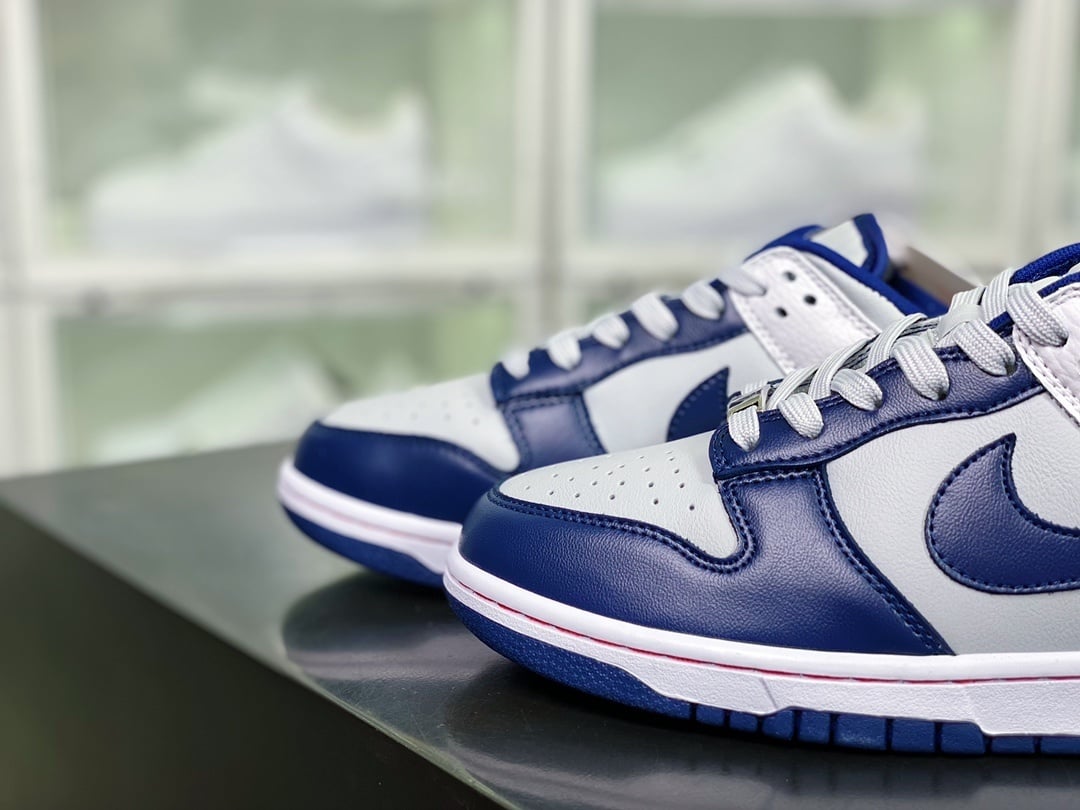 NK Dunk Low Cinza, Azul e Branco Brooklyn Nets - Vista 8
