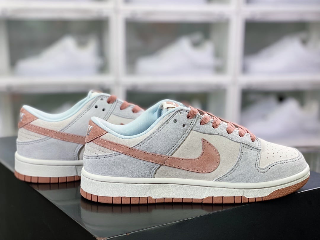 NK Dunk Low Cinzento Azul Rosa Fossil - Vista 2