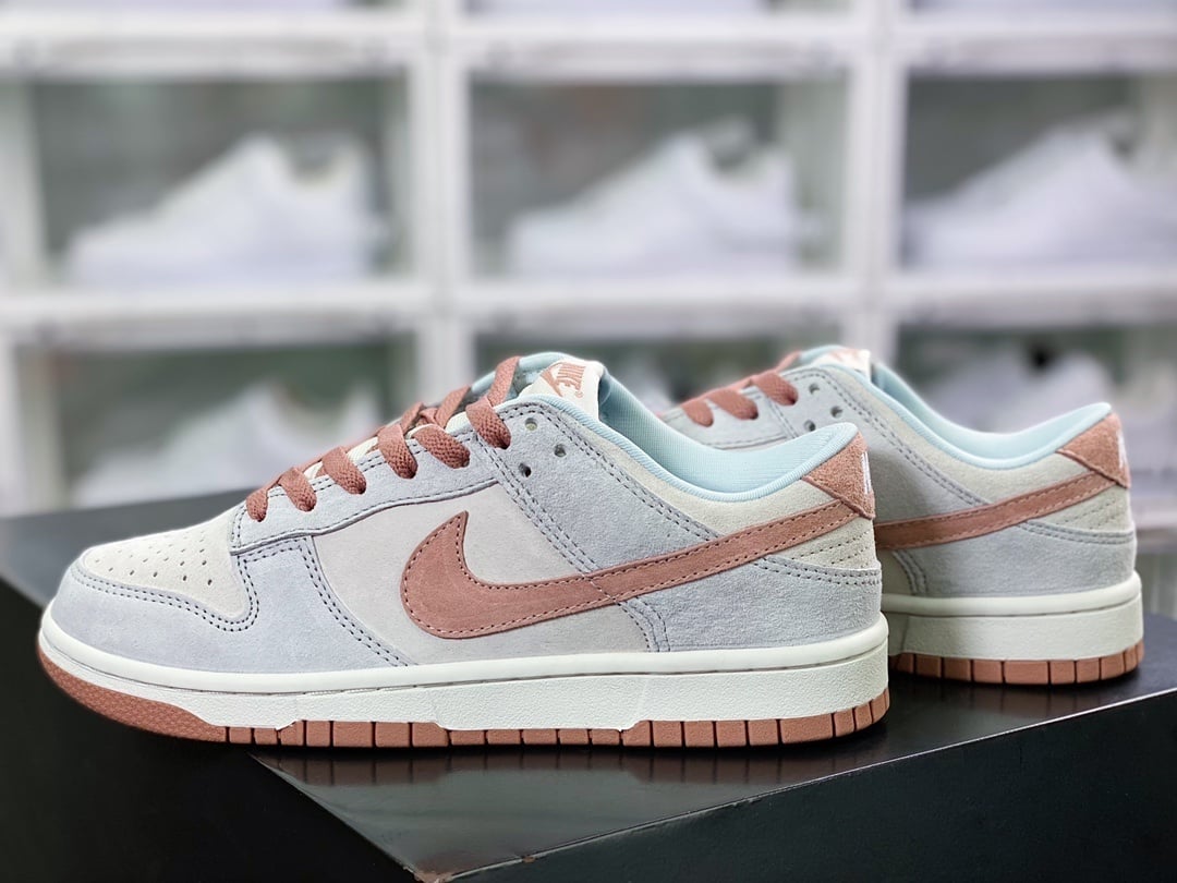NK Dunk Low Cinzento Azul Rosa Fossil - Vista 3