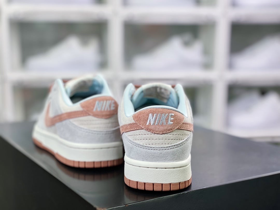 NK Dunk Low Cinzento Azul Rosa Fossil - Vista 4