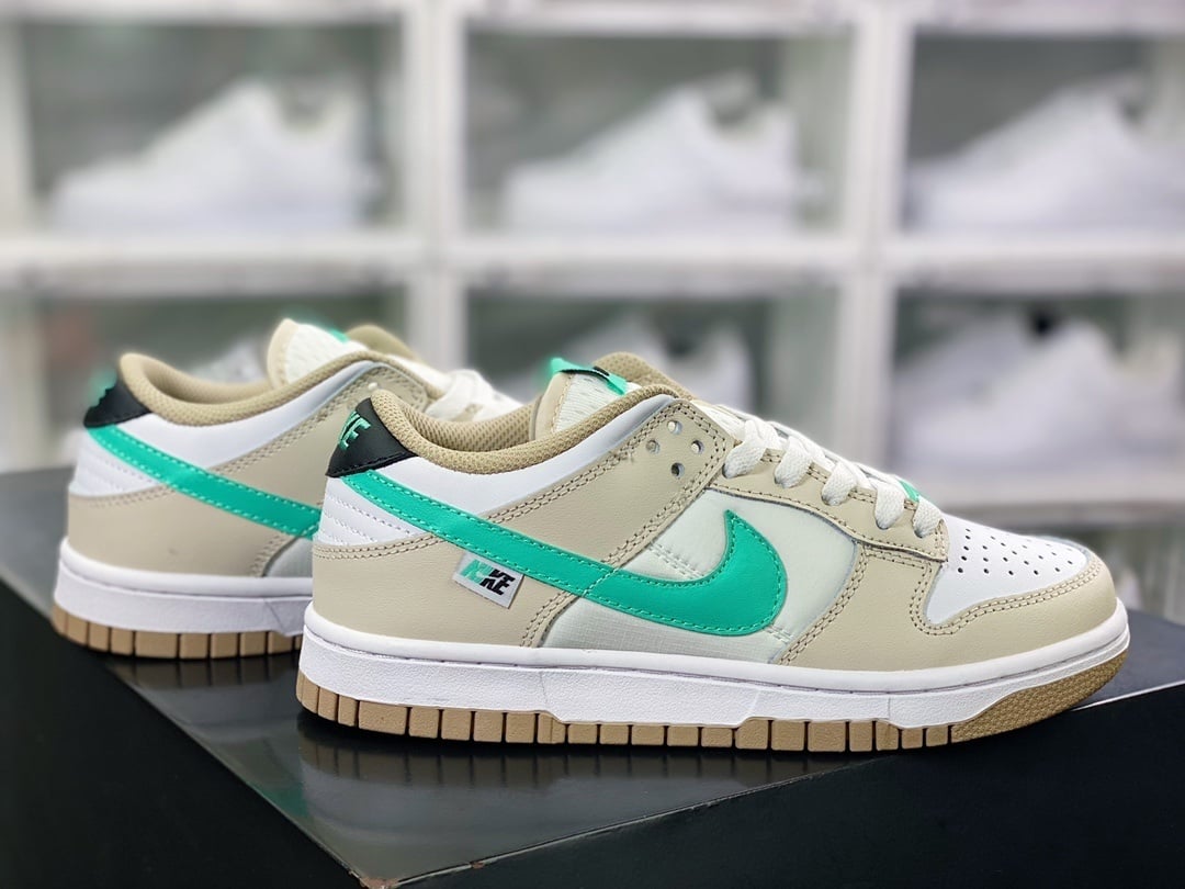 NK Dunk Low Branco Castanho Verde - Vista 2