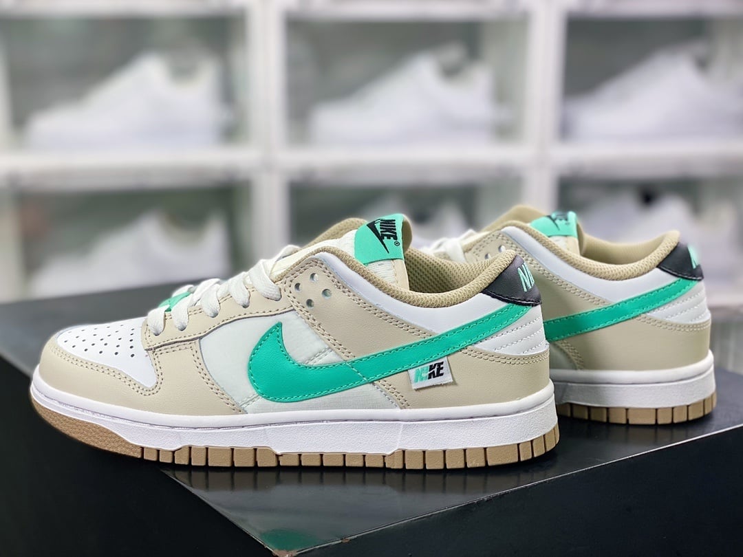 NK Dunk Low Branco Castanho Verde - Vista 3