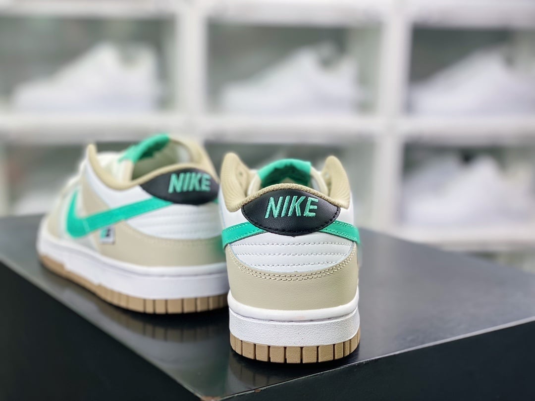 NK Dunk Low Branco Castanho Verde - Vista 4