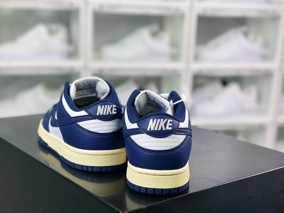 NK Dunk Low Branco e Marinho - Vista 3