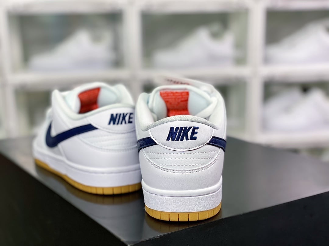 NK Dunk Low Branco Marinho Laranja 2.0 - Vista 4