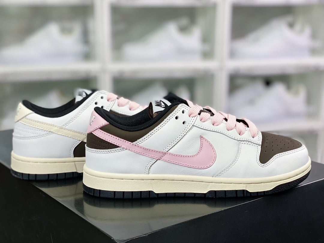 NK Dunk Low Branco Marrom Mocha Dual - Vista 2