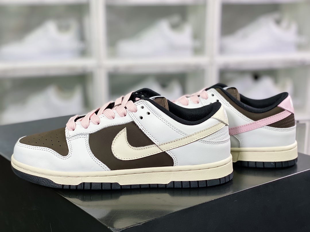 NK Dunk Low Branco Marrom Mocha Dual - Vista 3