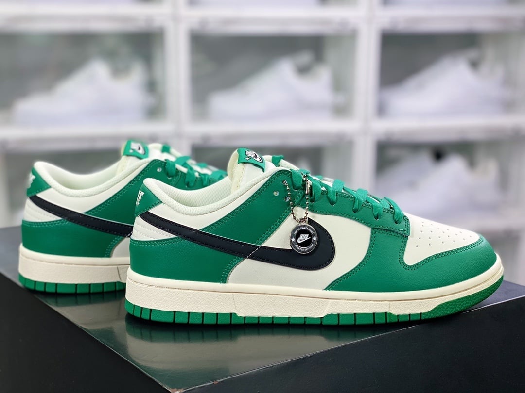 NK Dunk Low Verde Preto Branco Raspadinha - Vista 2