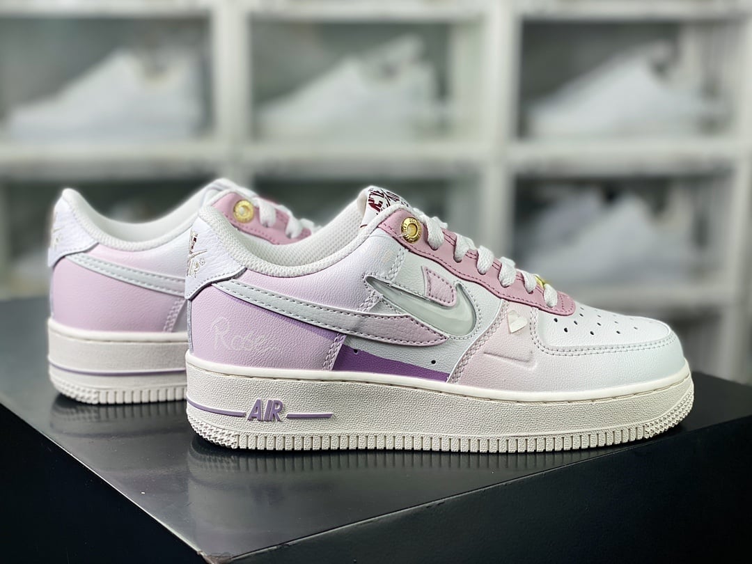 Nike Leather Branco Gradiente Roxo - Vista 3