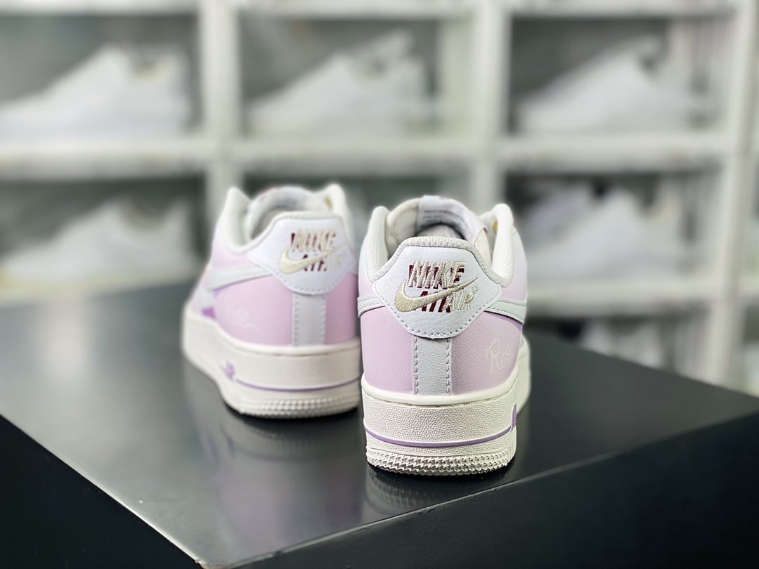 Nike Leather Branco Gradiente Roxo - Vista 4