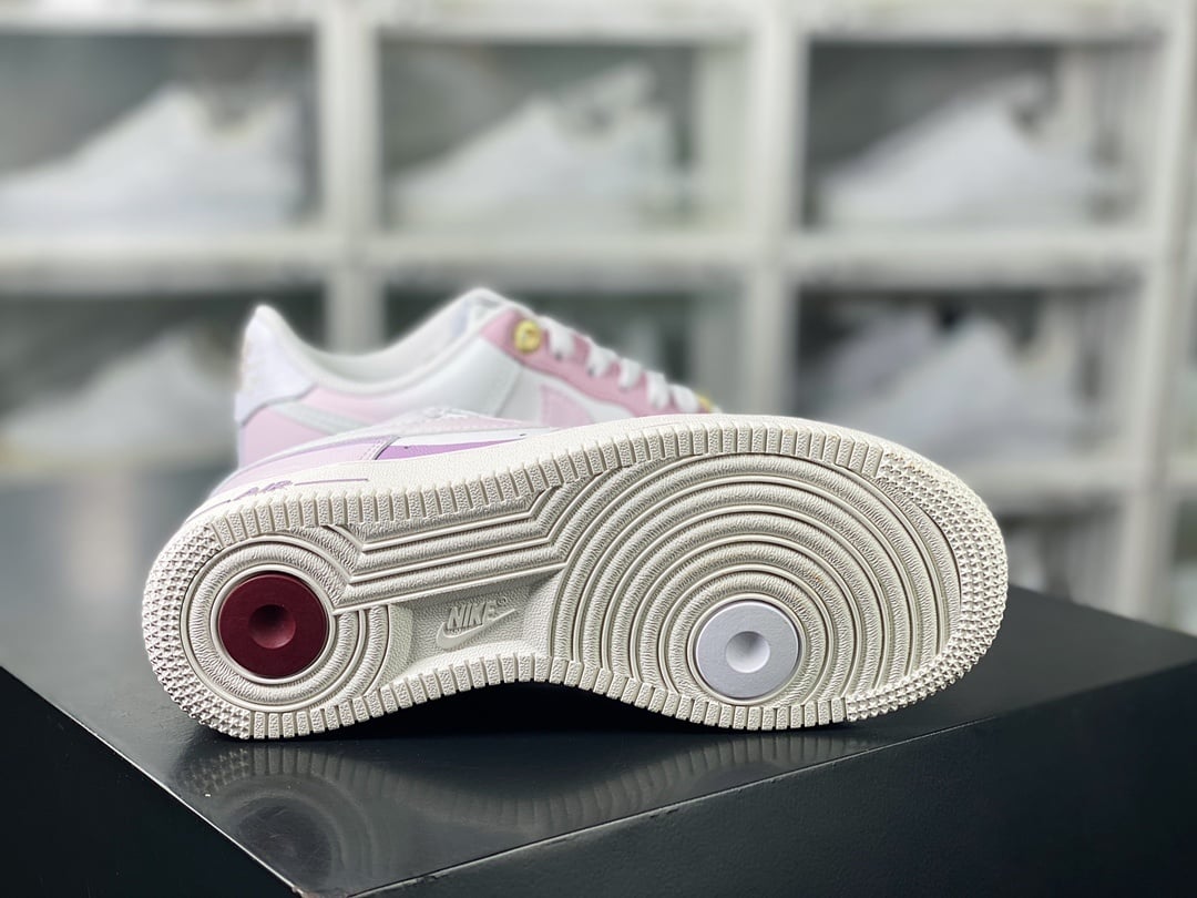 Nike Leather Branco Gradiente Roxo - Vista 5