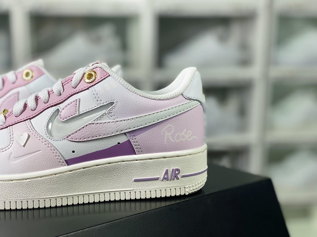 Nike Leather Branco Gradiente Roxo - Vista 9